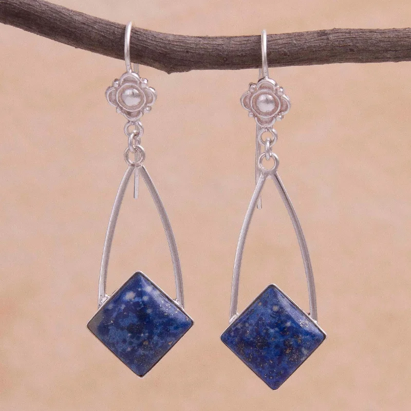 Your Perfect Accessory Now At The Best Price Pacific Diamond Modern Artisan Crafted Lapis Lazuli and Silver 925 Earrings