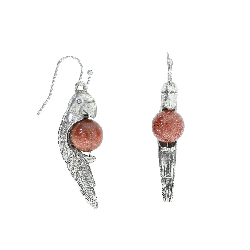 Luxury Meets Affordability – Jewelry Sale Live Now 1928 Jewelry® Pewter Parrot With Goldstone Bead Earring