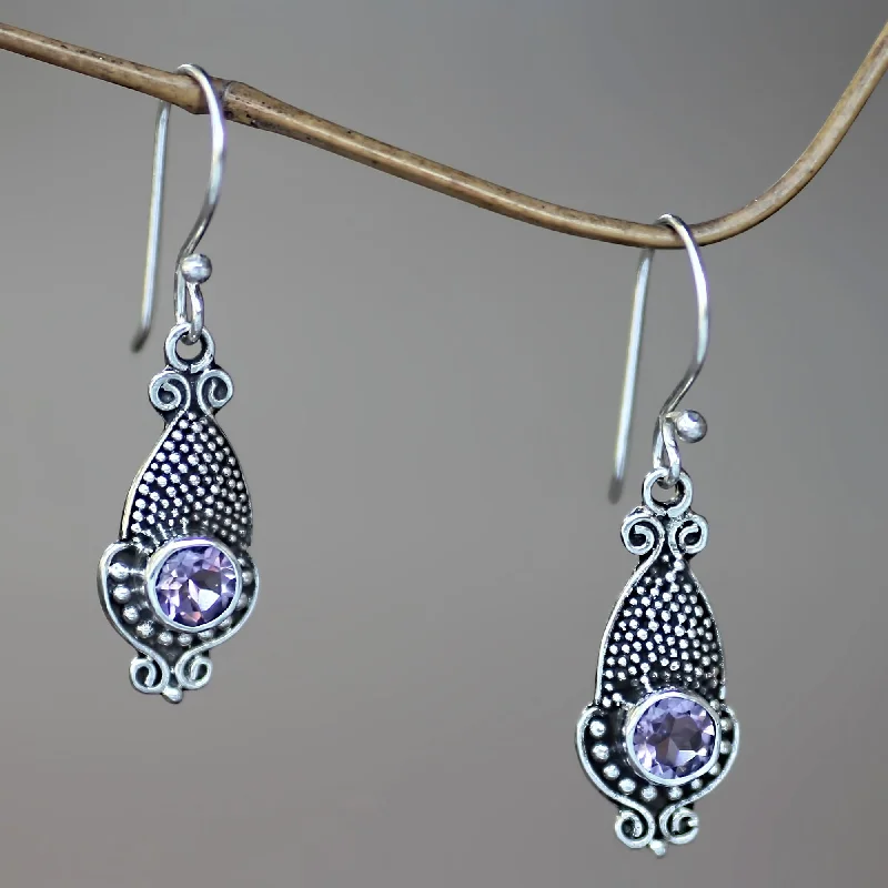 Flash Sale On Stunning Jewelry – Don't Miss Out Purple Cephalopod Amethyst and Sterling Silver 925 Earrings with Squid Motif