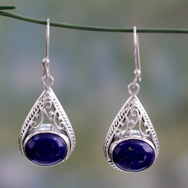 Personalized Jewelry At Special Discount Rates Royal Grandeur Fair Trade Lapis Lazuli and Sterling Silver Earrings