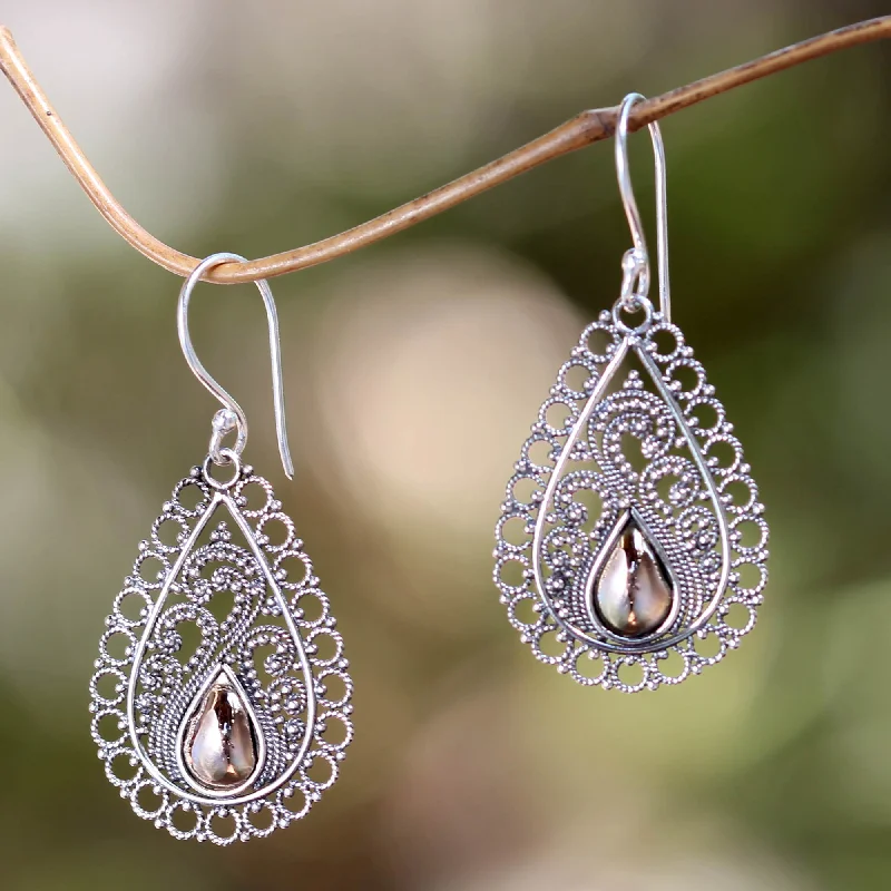Customized Silver Jewelry For Unique Style Silver Lace Silver Lace Earrings with 18k Gold