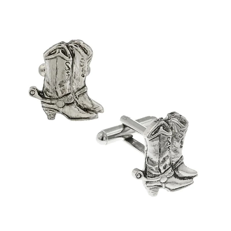 Last Chance To Shop High-End Jewelry At Markdown Prices 1928 Jewelry® Silver-Tone Cowboy Boots Cufflinks
