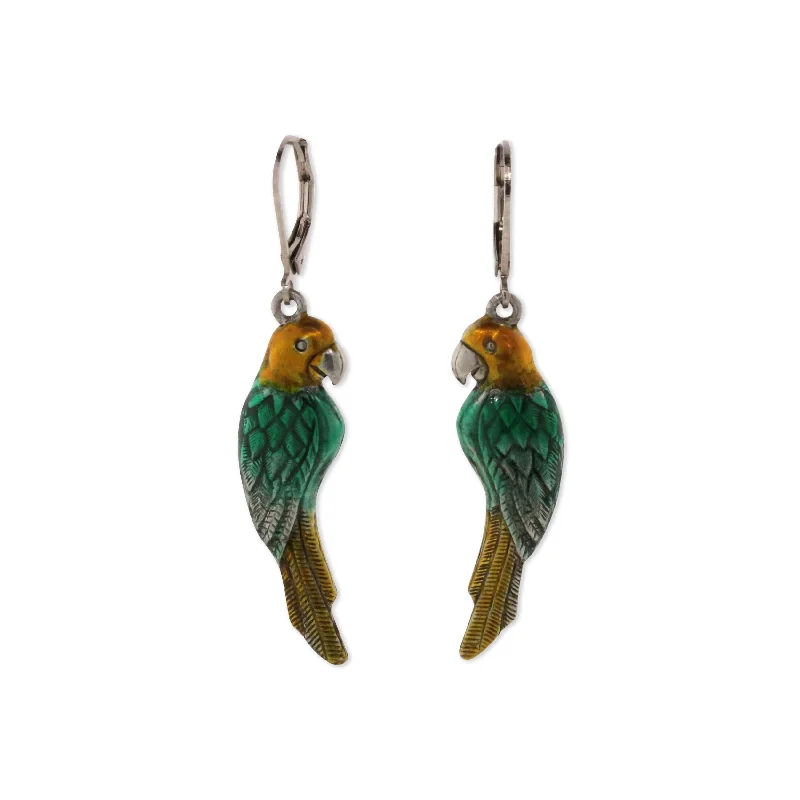 Timeless Elegance At Unbelievable Discounts 1928 Jewelry® Silver Tone Green/Yellow Hand Enamel Parrot Earrings Timeless Elegance At Unbelievable Discounts 1928 Jewelry® Silver Tone Green/Yellow Hand Enamel Parrot Earrings