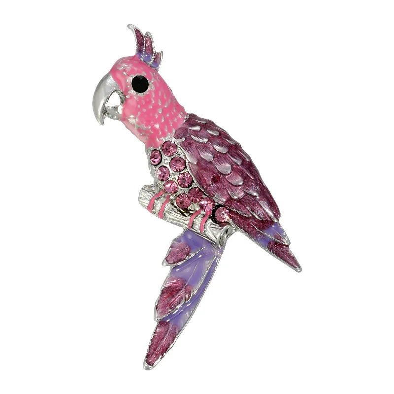 Dazzle In Elegance With Our Biggest Jewelry Sale 1928 Jewelry® Silver-Tone Purple And Pink Parrot Bird Pin