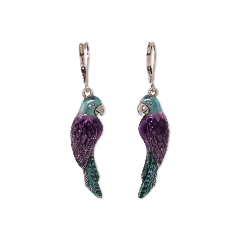 Shop Fine Jewelry With Amazing Deals 1928 Jewelry® Silver Tone Purple/Blue Hand Enamel Parrot Earrings Shop Fine Jewelry With Amazing Deals 1928 Jewelry® Silver Tone Purple/Blue Hand Enamel Parrot Earrings
