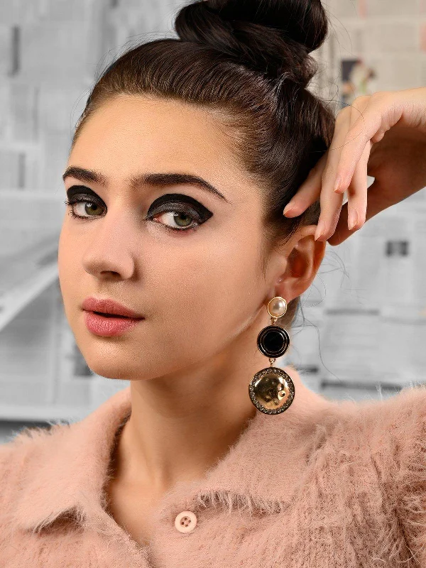Luxury Meets Affordability – Jewelry Sale Live Now Odette Women Black Metal Earrings