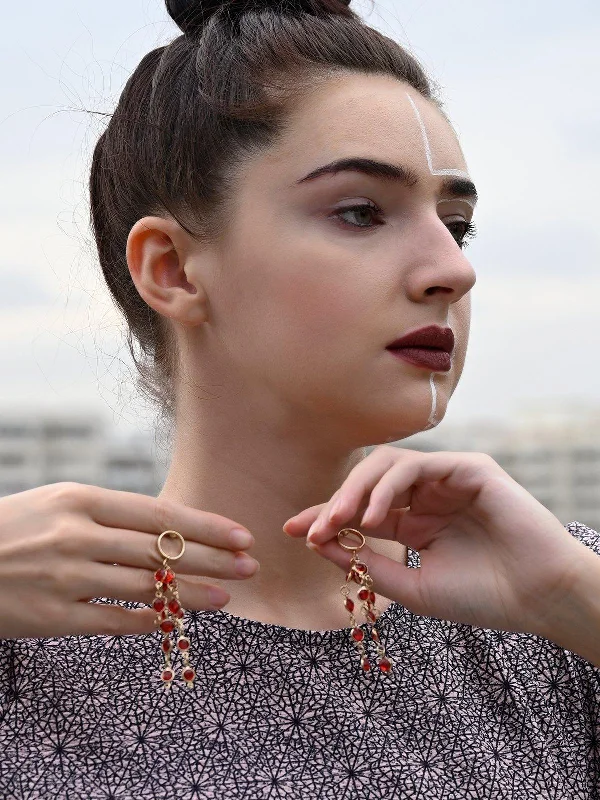 Luxury Handcrafted Jewelry For Elegant Looks Odette Women Red Metal Earrings