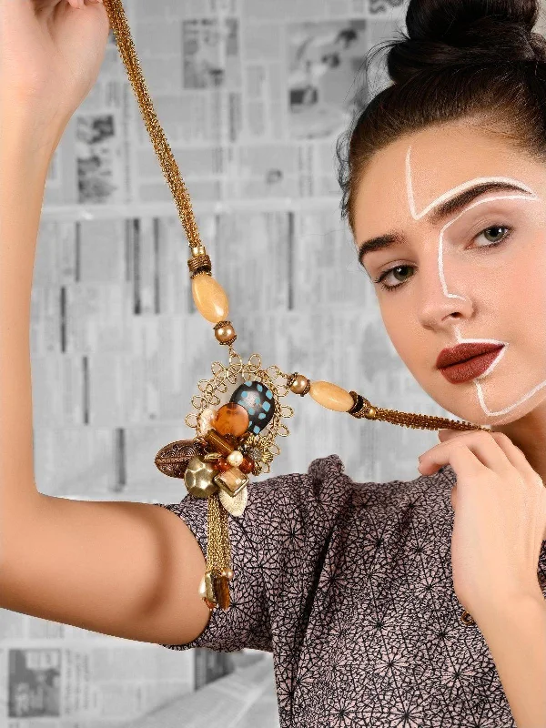 Unique Jewelry Designs Now At Discounted Rates Odette Women Brown Metal Necklace Set