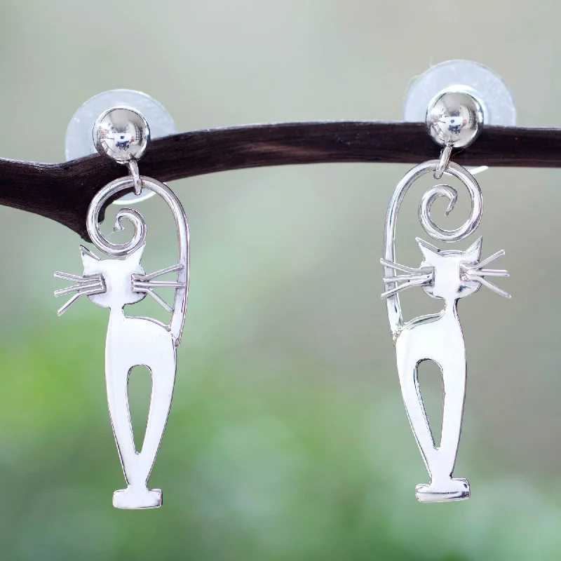 Your Dream Jewelry At Dream Prices Taxco Cat Taxco Silver Kitty Cat Earrings
