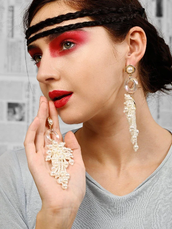 Exclusive Gemstone Jewelry At Special Prices Odette Women Golden White Metal Earrings Exclusive Gemstone Jewelry At Special Prices Odette Women Golden White Metal Earrings