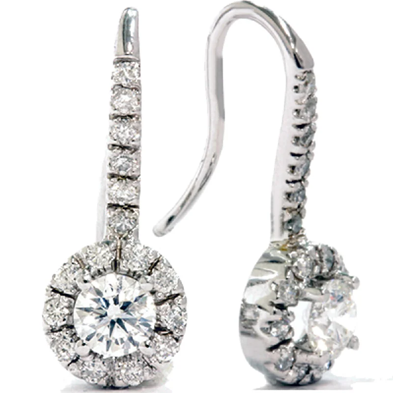 High-End Jewelry, Now More Affordable Than Ever 1 1/20ct Pave Halo Diamond Earrings 14K White Gold High-End Jewelry, Now More Affordable Than Ever 1 1/20ct Pave Halo Diamond Earrings 14K White Gold