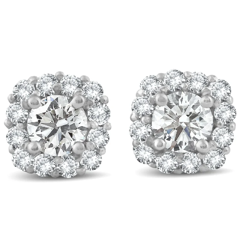 Exclusive Online Discounts On Stylish Jewelry 1 1/2ct Diamond Cushion Halo Studs 14k White Gold Exclusive Online Discounts On Stylish Jewelry 1 1/2ct Diamond Cushion Halo Studs 14k White Gold
