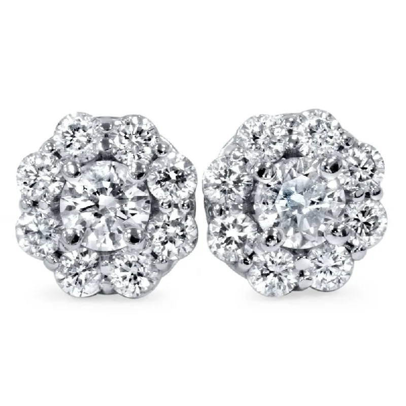 Fashion-Forward Jewelry At Incredible Prices 1 1/2ct Diamond Halo Studs 14K White Gold Fashion-Forward Jewelry At Incredible Prices 1 1/2ct Diamond Halo Studs 14K White Gold