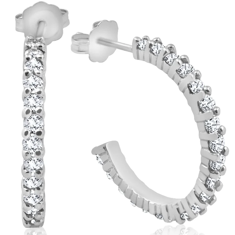 Shop Elegant Jewelry At Unbeatable Prices 1 1/2ct Diamond Hoops 14K White Gold