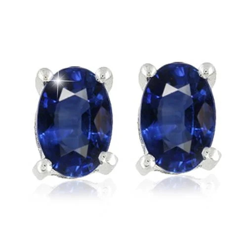 The Perfect Jewelry Piece At The Perfect Discount 1 1/4ct Oval Blue Sapphire Studs 14K White Gold The Perfect Jewelry Piece At The Perfect Discount 1 1/4ct Oval Blue Sapphire Studs 14K White Gold