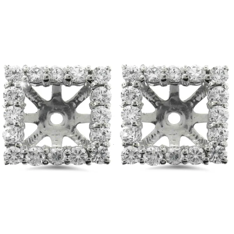 Shop Stylish Jewelry Now And Save Big 1 1/4ct Princess Cut Diamond Halo Earring Jackets White Gold (5.5-6mm) Shop Stylish Jewelry Now And Save Big 1 1/4ct Princess Cut Diamond Halo Earring Jackets White Gold (5.5-6mm)