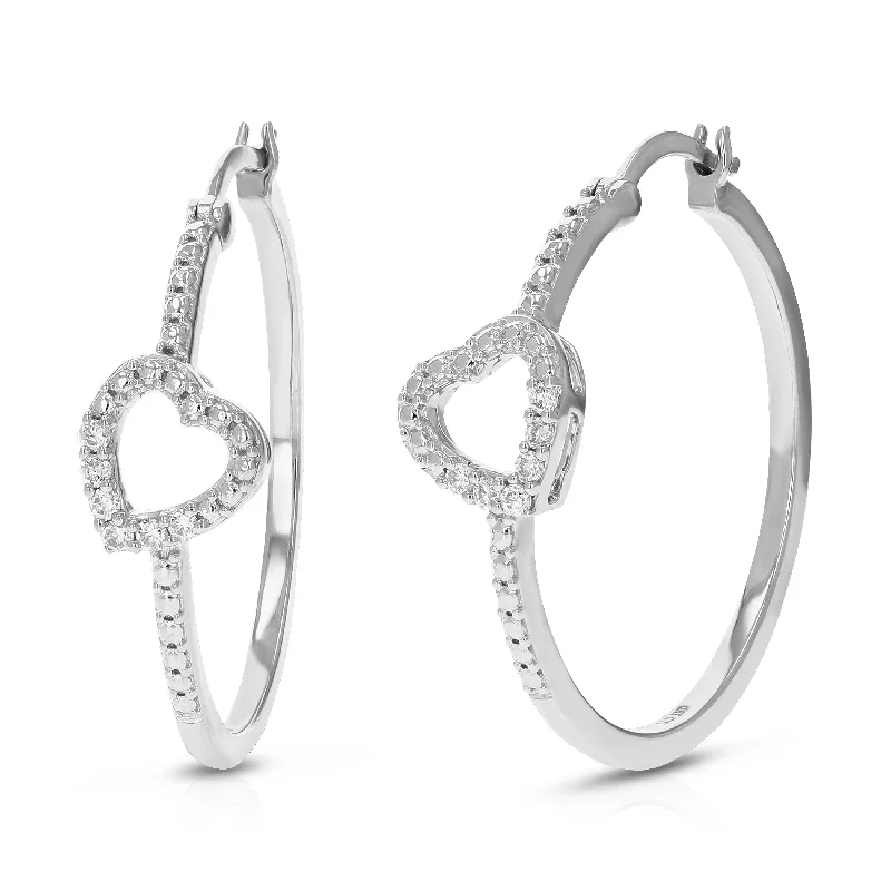 Trending Jewelry Now Available At Exclusive Prices 1/10 cttw 12 Stones Round Lab Grown Diamond Hoop Earrings .925 Sterling Silver Prong Set 1 Inch Trending Jewelry Now Available At Exclusive Prices 1/10 cttw 12 Stones Round Lab Grown Diamond Hoop Earrings .925 Sterling Silver Prong Set 1 Inch