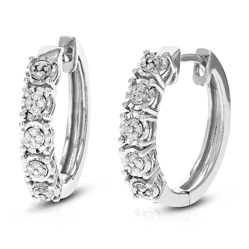 Holiday Jewelry Sale – Perfect Gifts At Great Prices 1/10 cttw Round Lab Grown Diamond hoop earrings .925 Sterling Silver Prong Set Holiday Jewelry Sale – Perfect Gifts At Great Prices 1/10 cttw Round Lab Grown Diamond hoop earrings .925 Sterling Silver Prong Set
