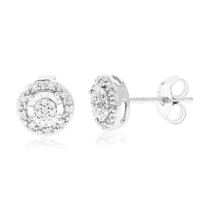Best Jewelry Sale – Shop Exclusive Designs Now 1/10 cttw Round Lab Grown Diamond Stud Earring .925 Sterling Silver Prong Set 1/4 Inch