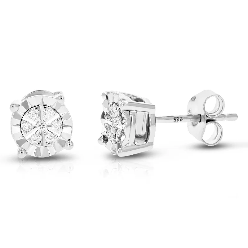 Seasonal Jewelry Sale – Upgrade Your Collection 1/12 cttw 14 Stones Round Lab Grown Diamond Studs Earrings .925 Sterling Silver Prong Set Seasonal Jewelry Sale – Upgrade Your Collection 1/12 cttw 14 Stones Round Lab Grown Diamond Studs Earrings .925 Sterling Silver Prong Set