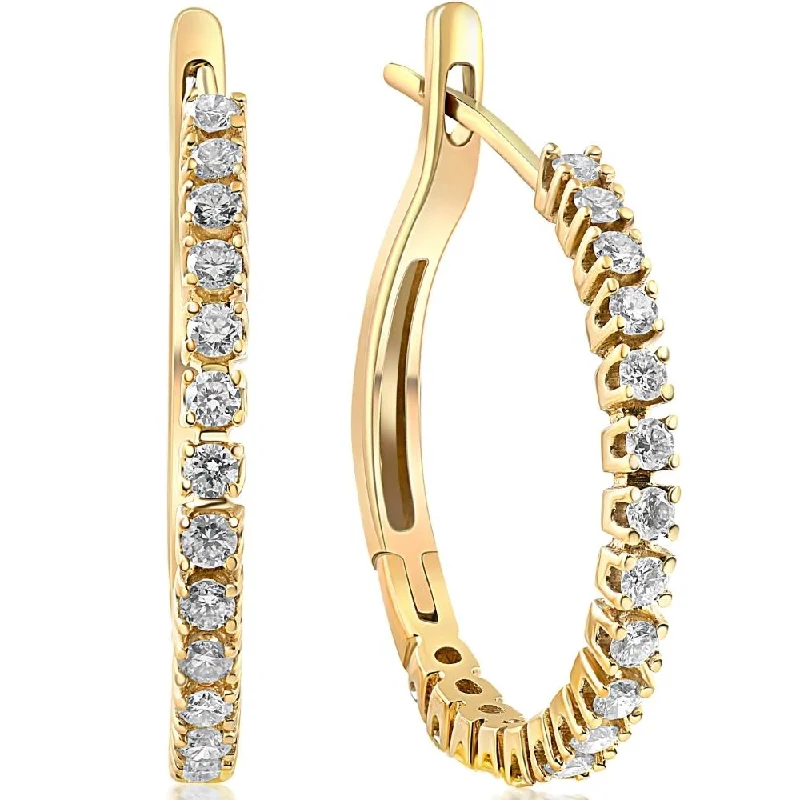 Trending Jewelry Styles Now At Limited-Time Discounts 1/2 ct Diamond Hoops 10K Yellow Gold 1" Tall Trending Jewelry Styles Now At Limited-Time Discounts 1/2 ct Diamond Hoops 10K Yellow Gold 1" Tall