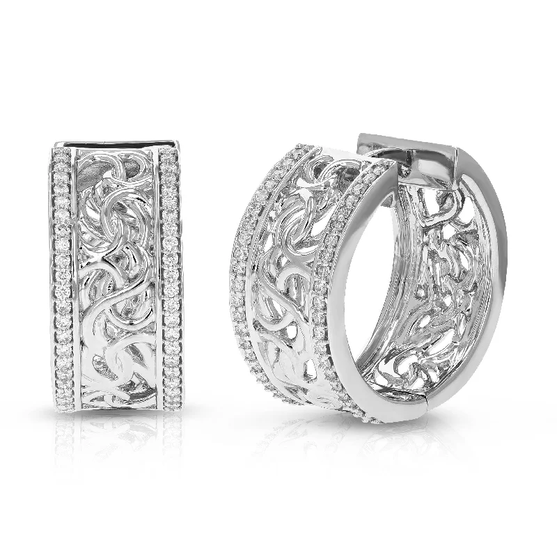 Affordable Luxury Jewelry For Every Occasion 1/2 cttw 88 Stones Round Lab Grown Diamond Hoop Earrings .925 Sterling Silver Prong Set 3/4 Inch Affordable Luxury Jewelry For Every Occasion 1/2 cttw 88 Stones Round Lab Grown Diamond Hoop Earrings .925 Sterling Silver Prong Set 3/4 Inch