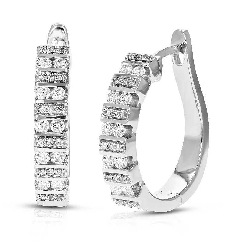 Elegant Rose Gold Jewelry For A Stylish Touch 1/2 cttw Round Lab Grown Diamond hoop earrings .925 Sterling Silver Channel/Prong Set Elegant Rose Gold Jewelry For A Stylish Touch 1/2 cttw Round Lab Grown Diamond hoop earrings .925 Sterling Silver Channel/Prong Set
