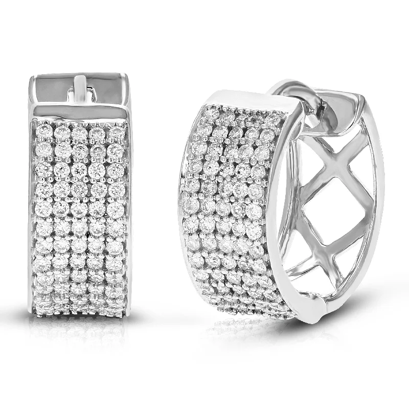 Shop Elegant Jewelry At Unbeatable Prices 1/2 cttw Round Lab Grown Diamond hoop earrings .925 Sterling Silver Prong Set for Women Shop Elegant Jewelry At Unbeatable Prices 1/2 cttw Round Lab Grown Diamond hoop earrings .925 Sterling Silver Prong Set for Women