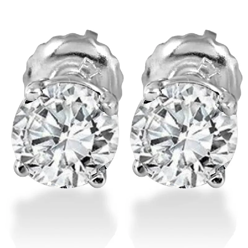 Stunning Jewelry At Even More Stunning Prices 1.25CT Lab Grown Diamond Studs Screw Back 14K White Gold