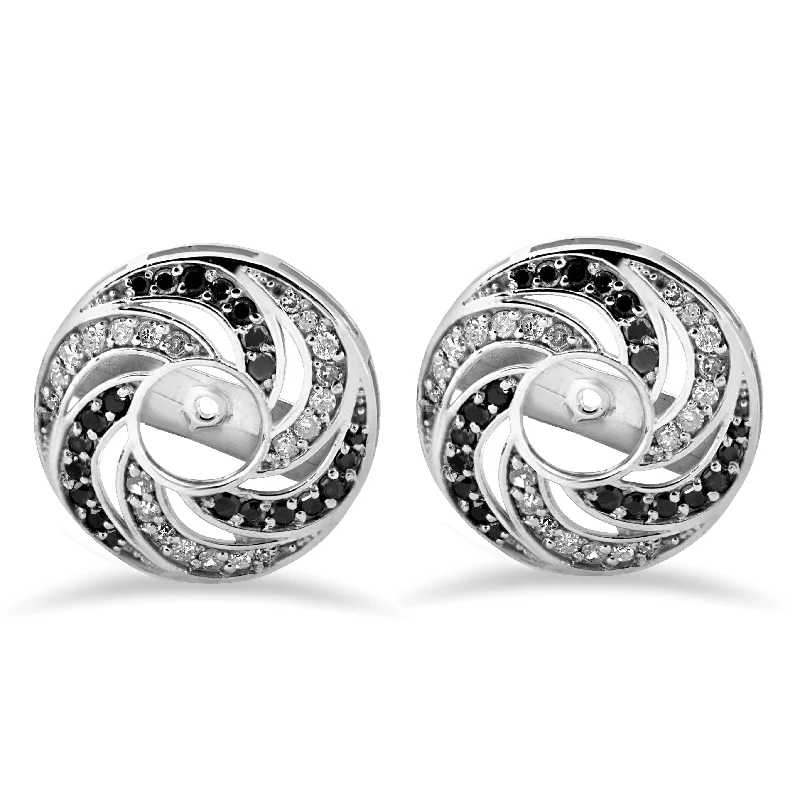 Affordable Glamour – Premium Jewelry For Less 1/2ct 14K White Gold Black & White Diamond Spiral Earring Jackets (up to 4mm) Affordable Glamour – Premium Jewelry For Less 1/2ct 14K White Gold Black & White Diamond Spiral Earring Jackets (up to 4mm)