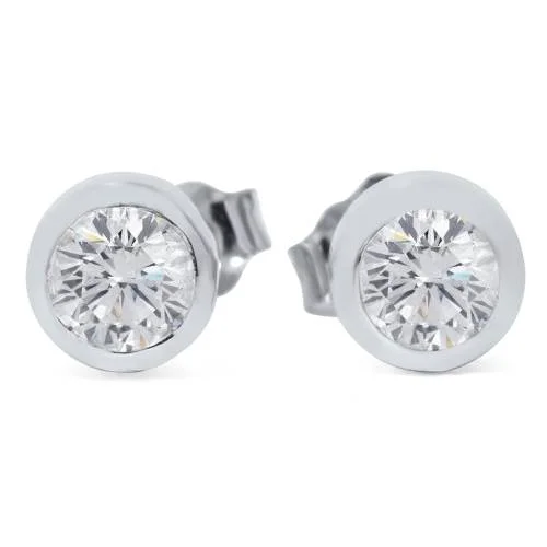 Jewelry Sale Bonanza – Grab Your Sparkle Now 1/2ct Bezel Set Round Diamond Studs 14K White Gold Jewelry Sale Bonanza – Grab Your Sparkle Now 1/2ct Bezel Set Round Diamond Studs 14K White Gold