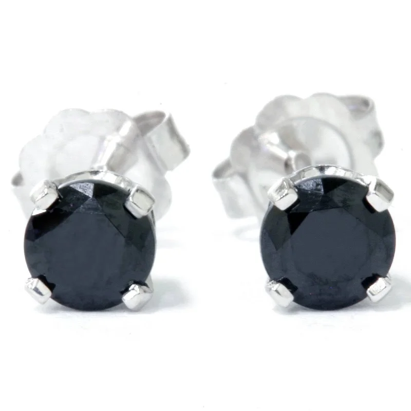 Dazzle In Elegance With Our Biggest Jewelry Sale 1/2ct Black Spinel Studs Earrings 14K White Gold Dazzle In Elegance With Our Biggest Jewelry Sale 1/2ct Black Spinel Studs Earrings 14K White Gold