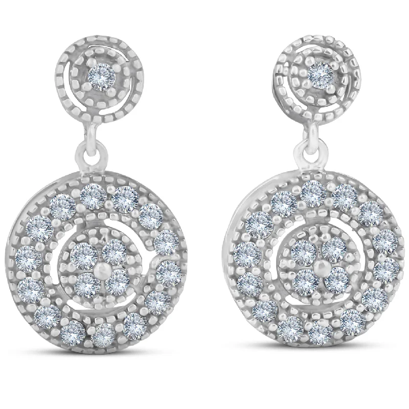 Final Call For Exquisite Jewelry At Reduced Rates 1/2ct Diamond Dangle Earrings 10K White Gold Final Call For Exquisite Jewelry At Reduced Rates 1/2ct Diamond Dangle Earrings 10K White Gold