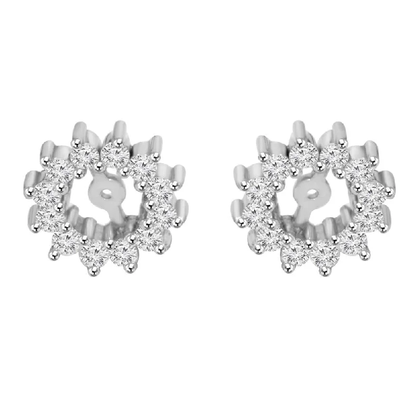 Timeless Elegance Now At Special Discounts 1/2ct Diamond Earrings Jackets 14K White Gold  (5-5.5mm)