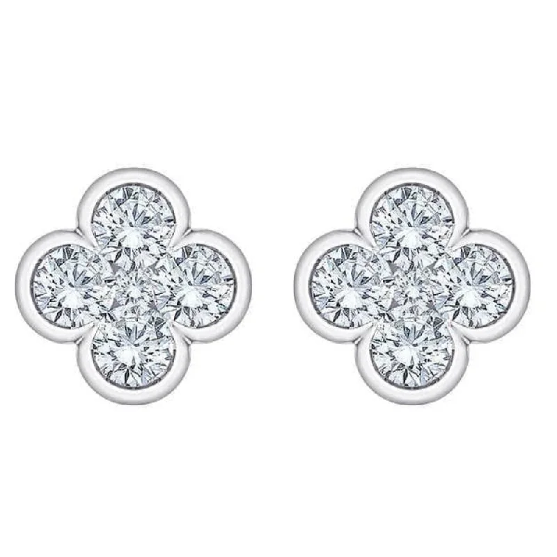Luxury Jewelry Sale – Elegant Styles At Unbeatable Prices 1/2Ct Diamond Earrings Women's Fashion Clover White or Yellow Gold Lab Grown Luxury Jewelry Sale – Elegant Styles At Unbeatable Prices 1/2Ct Diamond Earrings Women's Fashion Clover White or Yellow Gold Lab Grown
