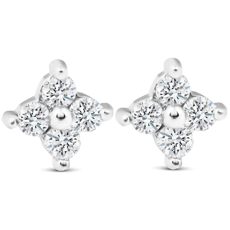 Handcrafted Beauty At Affordable Prices 1/2ct Diamond Eight-Stone Star Burst Studs 14K White Gold Handcrafted Beauty At Affordable Prices 1/2ct Diamond Eight-Stone Star Burst Studs 14K White Gold