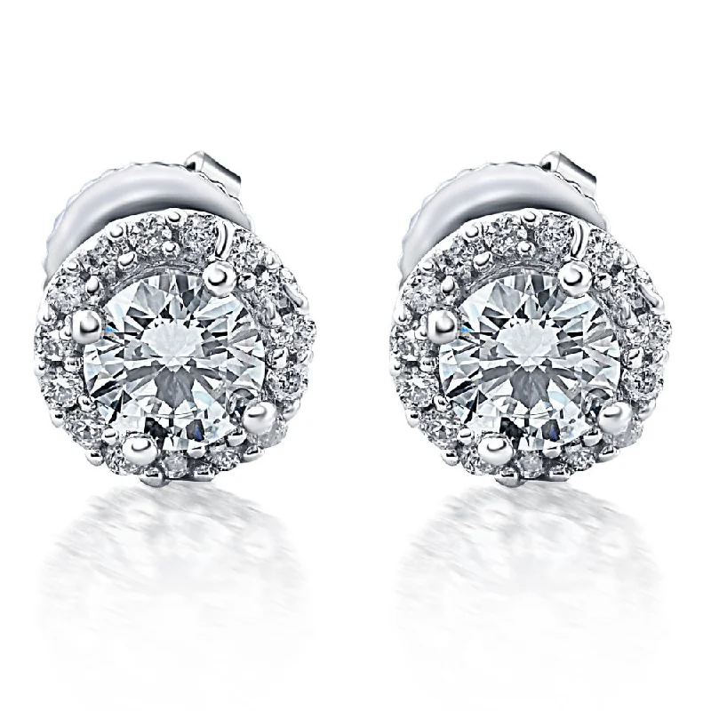 Get Your Favorite Jewelry At The Best Price 1/2ct Diamond Halo Round Brilliant Cut Studs 10k White Gold Get Your Favorite Jewelry At The Best Price 1/2ct Diamond Halo Round Brilliant Cut Studs 10k White Gold