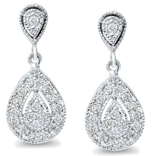 Huge Savings On Premium Jewelry Styles 1/2ct Pear Shape Dangle Diamond Earrings 10K White Gold Huge Savings On Premium Jewelry Styles 1/2ct Pear Shape Dangle Diamond Earrings 10K White Gold