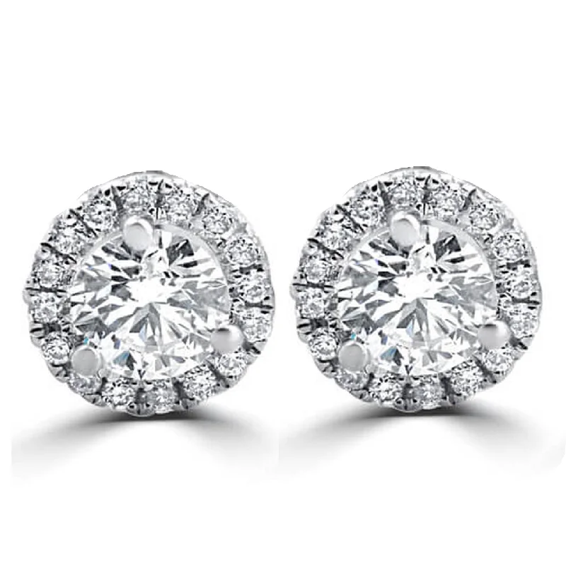 Elegant Jewelry Styles At Budget-Friendly Prices 1/2ct Round Diamond Halo Studs 10K White Gold Elegant Jewelry Styles At Budget-Friendly Prices 1/2ct Round Diamond Halo Studs 10K White Gold
