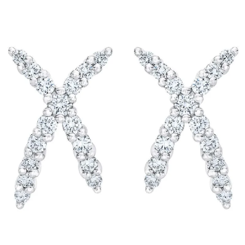 Seasonal Jewelry Sale – Upgrade Your Collection 1/2Ct T.W. Diamond Fashion Women's X Shape Lab Grown Earrings 10k Gold Studs Seasonal Jewelry Sale – Upgrade Your Collection 1/2Ct T.W. Diamond Fashion Women's X Shape Lab Grown Earrings 10k Gold Studs