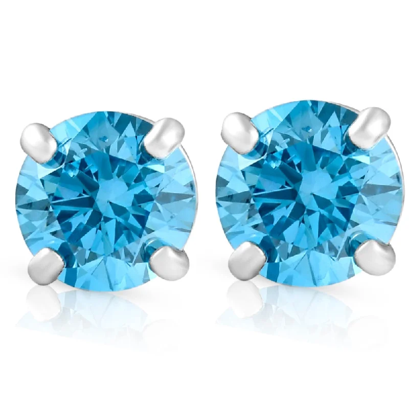 Affordable Luxury Jewelry For Every Occasion 1/2ct Treated Blue Diamond Studs 14K White Gold Affordable Luxury Jewelry For Every Occasion 1/2ct Treated Blue Diamond Studs 14K White Gold