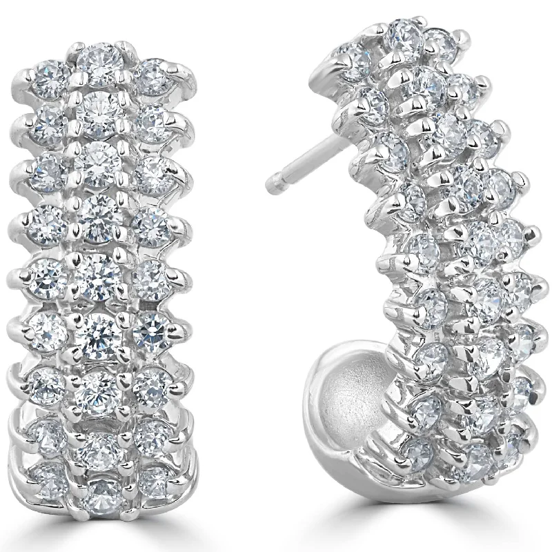 Jewelry Clearance Event – Stock Up Before It's Over 1 3/8 cttw Diamond Hoops 14k White Gold 3/4" Tall Jewelry Clearance Event – Stock Up Before It's Over 1 3/8 cttw Diamond Hoops 14k White Gold 3/4" Tall