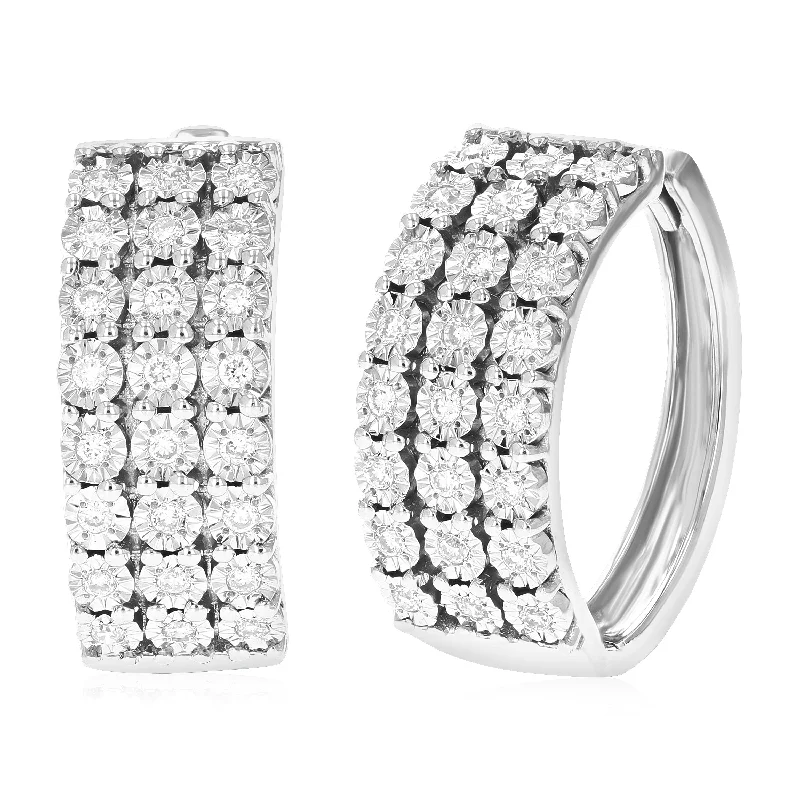 Shine Without Limits – Jewelry Sale Happening Now 1/3 cttw Round Lab Grown Diamond Hoop Earrings .925 Sterling Silver Prong Set 2/3 Inch Shine Without Limits – Jewelry Sale Happening Now 1/3 cttw Round Lab Grown Diamond Hoop Earrings .925 Sterling Silver Prong Set 2/3 Inch
