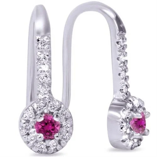 Get The Sparkle You Love At Prices You Adore 1/3ct Pink Sapphire & Diamond Drop Earrings 14K White Gold Get The Sparkle You Love At Prices You Adore 1/3ct Pink Sapphire & Diamond Drop Earrings 14K White Gold