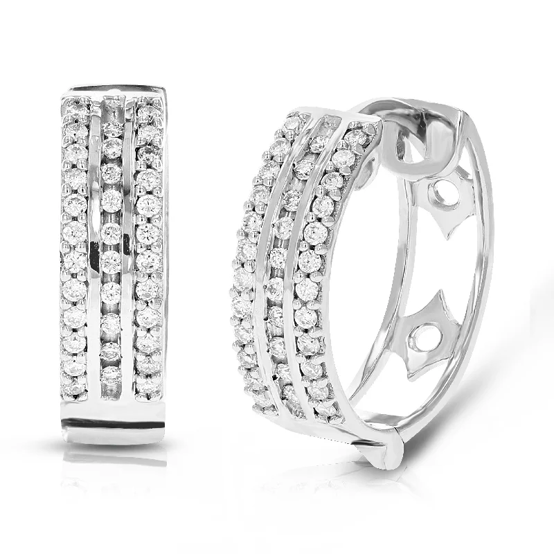 Personalized Engraved Jewelry For Meaningful Gifts 1/4 cttw Round Cut Lab Grown Diamond Hoop Earrings .925 Sterling Silver Prong Set Personalized Engraved Jewelry For Meaningful Gifts 1/4 cttw Round Cut Lab Grown Diamond Hoop Earrings .925 Sterling Silver Prong Set