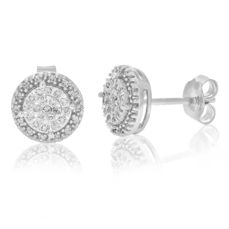Shop Dazzling Jewelry At The Best Prices 1/4 cttw Round Studs Lab Grown Diamond Earrings .925 Sterling Silver Prong Settings Round Shape