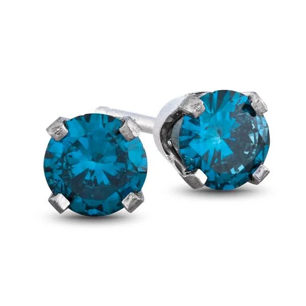 Trendy Minimalist Jewelry For Everyday Wear 1/4ct Blue Diamond Studs 14K White Gold Trendy Minimalist Jewelry For Everyday Wear 1/4ct Blue Diamond Studs 14K White Gold