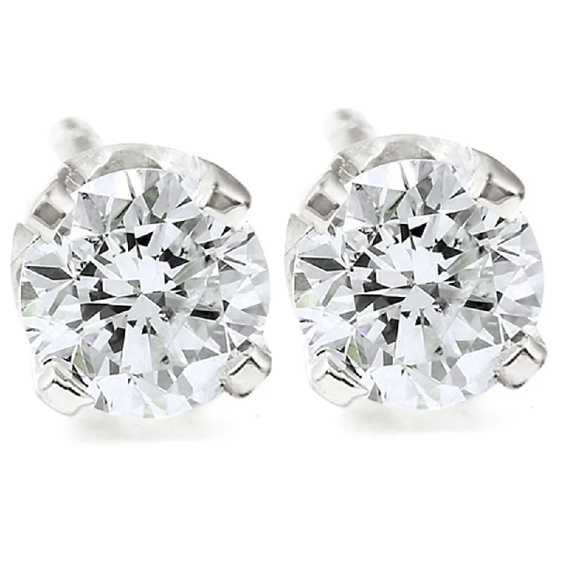 Delicate Crystal Jewelry For Sophisticated Charm 1/4ct Round Diamond Studs Earrings 14K White Gold Delicate Crystal Jewelry For Sophisticated Charm 1/4ct Round Diamond Studs Earrings 14K White Gold