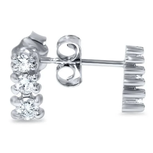 Buy More, Save More On Stunning Jewelry Pieces 1/4ct Three Stone Diamond Earrings 14K White Gold Buy More, Save More On Stunning Jewelry Pieces 1/4ct Three Stone Diamond Earrings 14K White Gold