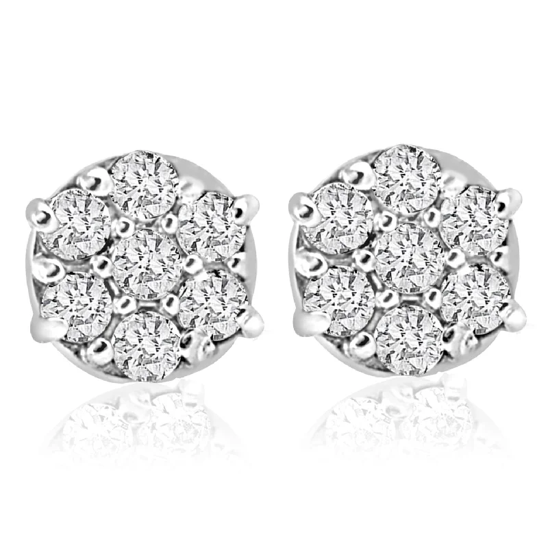 Exclusive Jewelry Markdowns – Limited-Time Offer 1/4cttw Diamond Cluster Womens Studs in 10k White Gold Exclusive Jewelry Markdowns – Limited-Time Offer 1/4cttw Diamond Cluster Womens Studs in 10k White Gold